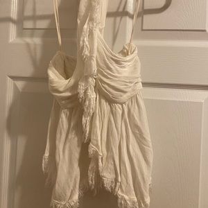FREE PEOPLE White Crissy Cross Halter Tank Sz Small